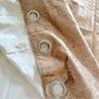 Pair of large gold, crushed velvet effect curtains Image 7