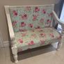 Vintage Solid Timber Pub Bench  Reupholstered & Painted Image 2