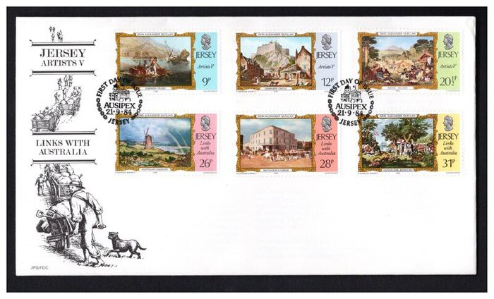 1984 Jersey Links with Australia Jersey Artists (5th Series) Paintings by John Alexander Gilfillan Commemorative Stamps First Day Cover (FDC)