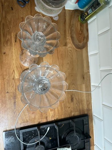 Cut glass candle sticks