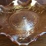 Carnival Glass iridescent Marigold amber Footed bowl /cake stand Image 2