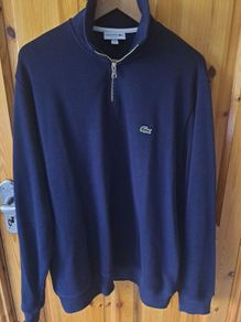 Lacoste Zip-Up High Neck Interlock Sweatshirt Men - Midnight Blue