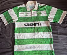 Vintage Celtic FC 1989-1991 Home Shirt Umbro CR Smith - Size Small Mint