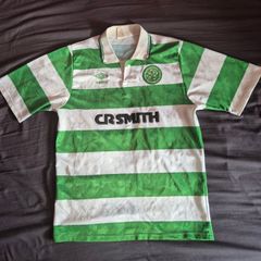 Vintage Celtic FC 1989-1991 Home Shirt Umbro CR Smith - Size Small Mint