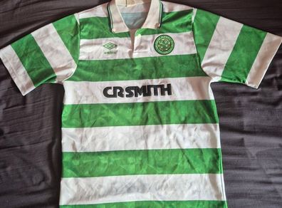 Vintage Celtic FC 1989-1991 Home Shirt Umbro CR Smith - Size Small Mint