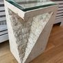 3 piece sculptural stone and glass furniture set Image 5