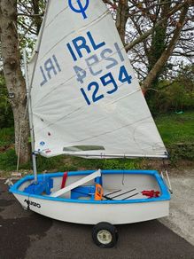 Optimist sailing boat