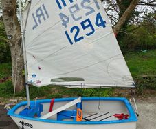 Optimist sailing boat