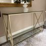 Julian Bowen gold console table Image 5