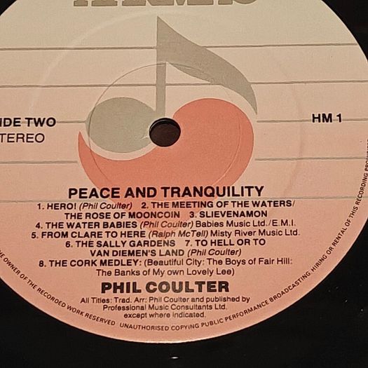 Phil Coulter, Peace and Tranquility G/F LP Irish composer