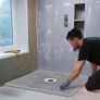 Shower Curb Kit, 914x914mm Shower Tray  Pan Kit with 160mm Central Drain, Lightweight EPS Shower Installation Kits with 2 Waterproof Cloths, Shower Pan Slope Sticks Fit for Bathroom Image 3