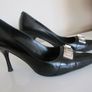 Gorgeous Karen Millen Ladies Womens Black Leather High Hill Shoes Size 37.5 Image 7