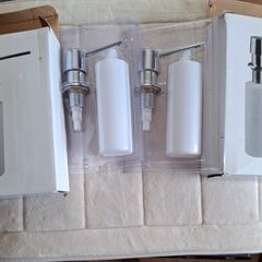 2 x Stainless Steel top pump and steel fittings not plastic Under Counter Liquid Soap Hand Wash Dispensers