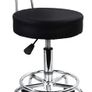 PU Leather Rolling Stool Mid-Back with Footrest Height Adjustable Office Computer Home Drafting Swivel Task Chair with Wheels MULTIPLE COLOURS AVAILABLE (FREE POSTAGE) Image 2