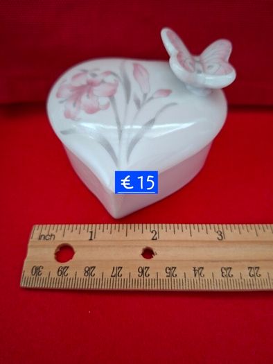 Vintage Ceramic Double Oval Photo Frame & Trinket Dish