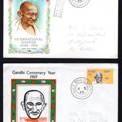 1969 Ireland Centenary of the Birth of Mahatma Gandhi Commemorative Stamps Pair Illustrated First Day Cover (FDC)