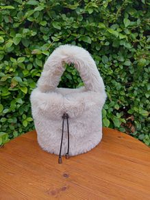 Cream Faux Fur Handbag