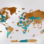 3D Classic Wooden World Map with Country Borders Country Names Capital Names US and Canada Borders and Names 3D Map Effect Image 10