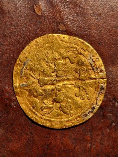 Cheap Hammered Gold Coin! French Charles 7th Demi Ecu, 1422-1461. OFFERS WELCOME.