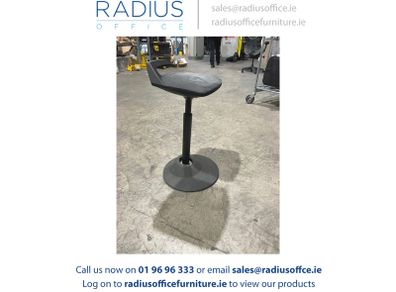 Muvman Black Variable Standing-Sitting and High-Low Office Stool