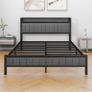 King Size Bed Frame with Storage and Headboard Shelf Image 6