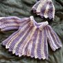 Hand Knitted Baby Cardigans with matching hat Image 4