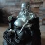 Large Black Silver Lucky Buddha from The Leonardo Collection Image 2