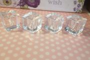 4 Small Glass Candle Cubes