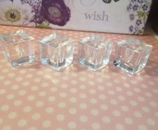 4 Small Glass Candle Cubes