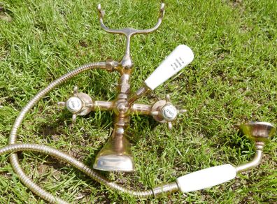 Vintage Brass Bath Shower Mixer Taps VERNON TUTBURY