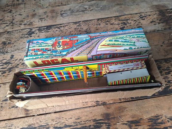 Vintage Local Shuttle Tin Toy Train Set