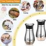 Brand New Salt and pepper shaker set, matte stainless steel with glass base, spice shaker Image 6