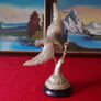 High Quality Shiny Solid Brass Eagle On A Wooden Round Black Plinth Base Image 2