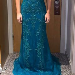 REDUCED - Unique Colour and Style - Never Worn Size 6/8 Aqua Green/Blue/Turquoise Debs/Occasion Dress from So Amazing