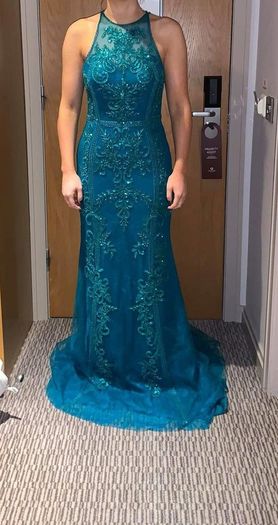 REDUCED - Unique Colour and Style - Never Worn Size 6/8 Aqua Green/Blue/Turquoise Debs/Occasion Dress from So Amazing