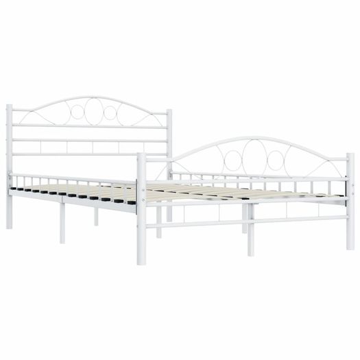 Bed Frame White Metal 120x200 cm
