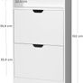 Shoe cabinet with 2 flaps, shoe rack with additional compartment, shoe storage, shoe organizer, melamine coating, 60 x 24 x 102 cm, vintage brown Image 4