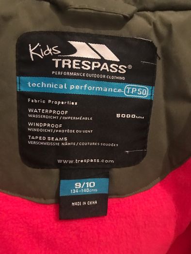 girls trespass jacket