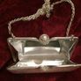 RODO Silver Metal Evening Box Clutch Handbag Image 2