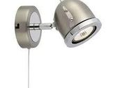 Satin Silver Wall Spot Light with Chrome Trim