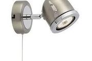 Satin Silver Wall Spot Light with Chrome Trim