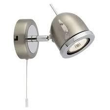 Satin Silver Wall Spot Light with Chrome Trim