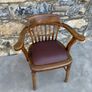 Edwardian Oak Captains Chair. Image 3