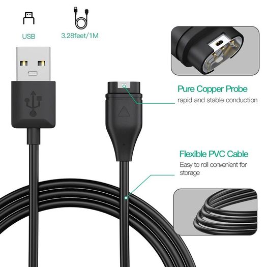 Compatible for Garmin Watch Charger Cable.3 pack