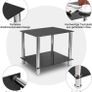 Coffee Table Tempered Glass Living Room Table Side Table Industrial Design Sofa Table 2 Tier Glass Table with Chrome Legs Coffee Table Metal Console Table for Living Room Balcony Hallway Black (FREE POSTAGE) Image 3