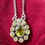 Sterling Silver Green Gemstone necklace with pendant Image 2