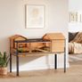 Turtle house, small pet enclosure, 2 rooms, 2 floors, windows, ramps, accessories, wood, steel, yellow Image 5