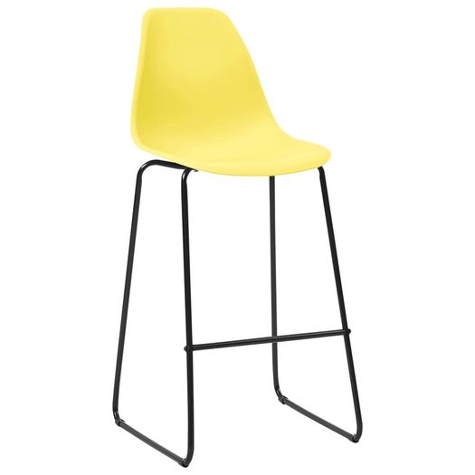Bar Chairs 6 pcs Yellow Plastic