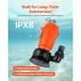 550W Submersible Trash Pump, 18000 L/H, Cast Iron Submersible Sump Sewage Pump with 2 in Discharge, 10M Max Lift, Draining Dirty Clean Water Image 4