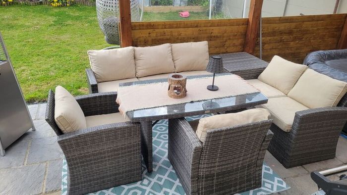 Rattan Garden Furniture 3+2+1+1 and Patio Heater